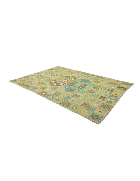Tappeto Kilim Afghanistan 203x290 Verde Menta V