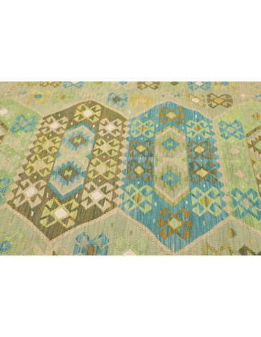 Tappeto Kilim Afghanistan 203x290 Verde Menta V
