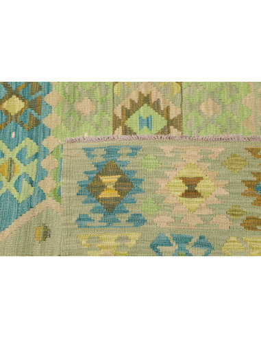 Tappeto Kilim Afghanistan 203x290 Verde Menta V
