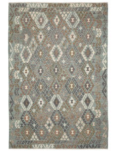 Tappeto Kilim Afghanistan 204x296 Verde Acqua M