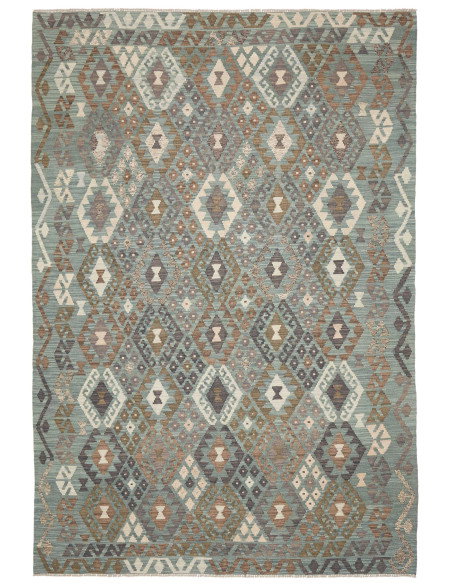 Tappeto Kilim Afghanistan 204x296 Verde Acqua M