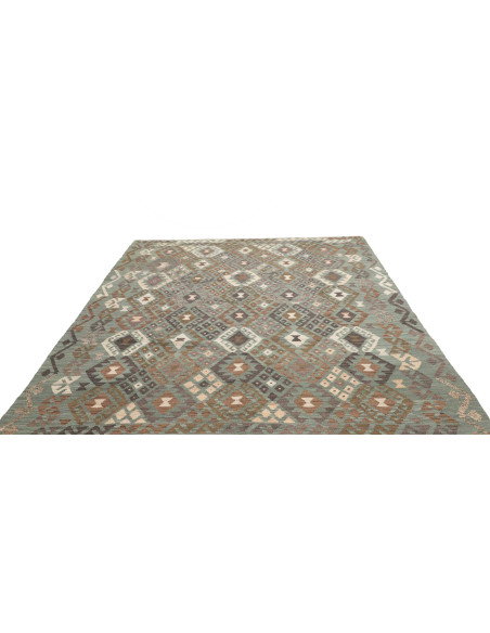 Tappeto Kilim Afghanistan 204x296 Verde Acqua M