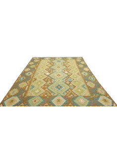 Tappeto Kilim Afghanistan 207x299 Verde Marrone 2