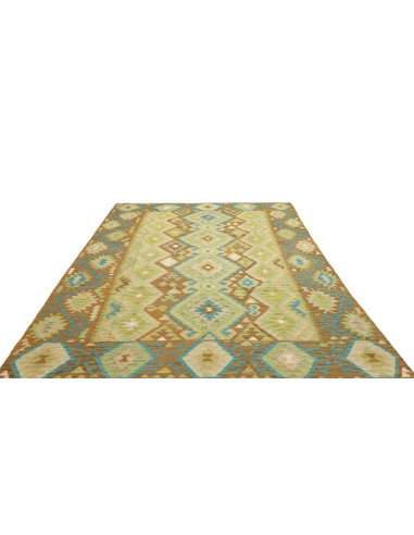 Rug Kilim Afghanistan 207x299 Green Brown Turqu
