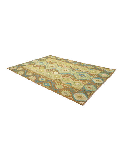 Rug Kilim Afghanistan 207x299 Green Brown Turqu