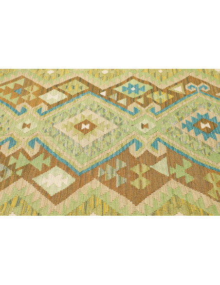 Rug Kilim Afghanistan 207x299 Green Brown Turqu