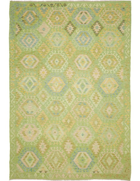 Rug Kilim Afghanistan 203x298 Light Green Paste