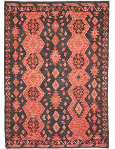 Rug Kilim Afghanistan 209x292 Charcoal Grey Cor