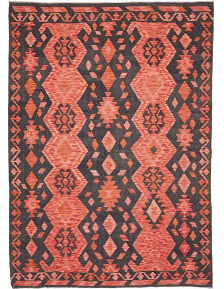 Rug Kilim Afghanistan 209x292 Charcoal Grey Cor