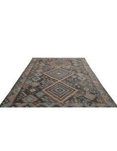 Tappeto Kilim Afghanistan 200x296 Grigio Carbon 2
