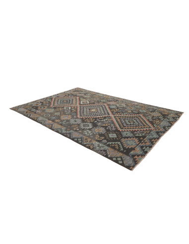 Rug Kilim Afghanistan 200x296 Charcoal Grey Pet