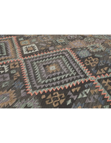 Rug Kilim Afghanistan 200x296 Charcoal Grey Pet