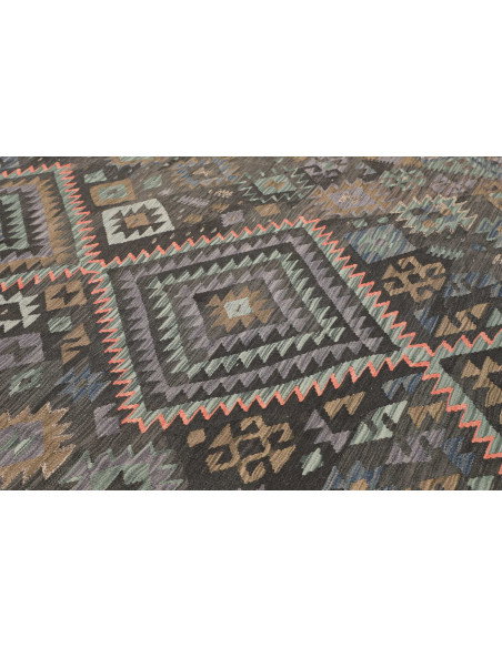 Tappeto Kilim Afghanistan 200x296 Grigio Carbon