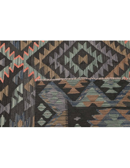 Tappeto Kilim Afghanistan 200x296 Grigio Carbon