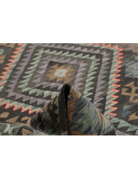 Tappeto Kilim Afghanistan 200x296 Grigio Carbon