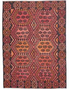 Rug Kilim Afghanistan 210x290 Charcoal Black Or