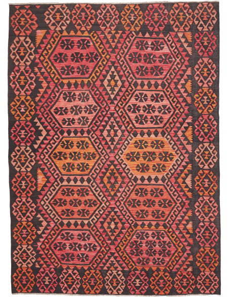 Rug Kilim Afghanistan 210x290 Charcoal Black Or