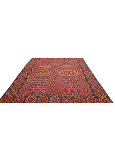 Tappeto Kilim Afghanistan 210x290 Nero Arancio 2