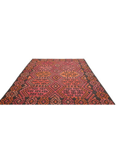 Tappeto Kilim Afghanistan 210x290 Nero Arancio