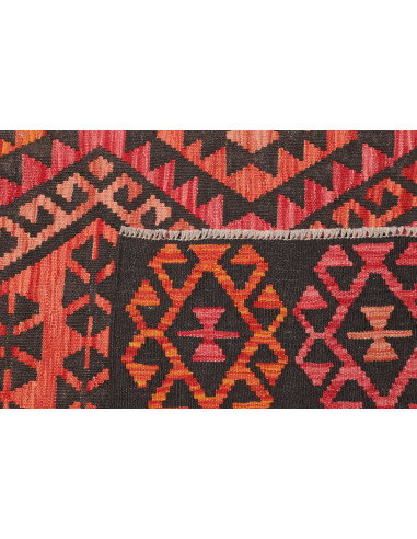 Tappeto Kilim Afghanistan 210x290 Nero Arancio