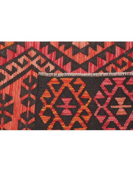 Tappeto Kilim Afghanistan 210x290 Nero Arancio