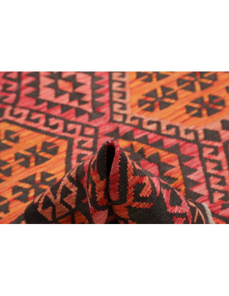 Tappeto Kilim Afghanistan 210x290 Nero Arancio