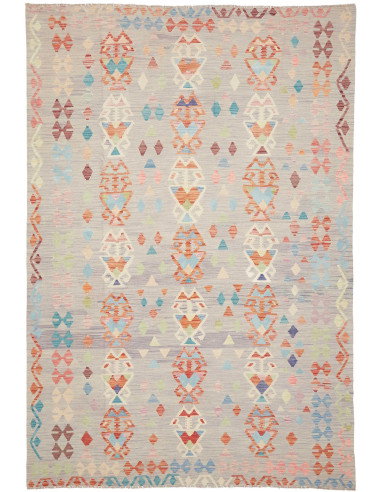 Tappeto Kilim Afghanistan 199x293 Grigio Chiaro
