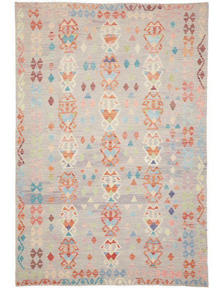 Tappeto Kilim Afghanistan 199x293 Grigio Chiaro