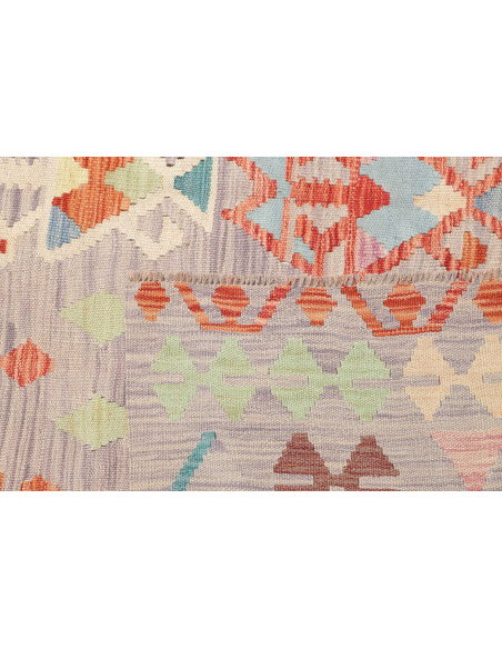 Tappeto Kilim Afghanistan 199x293 Grigio Chiaro