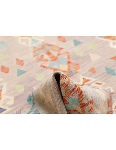 Tappeto Kilim Afghanistan 199x293 Grigio Chiaro