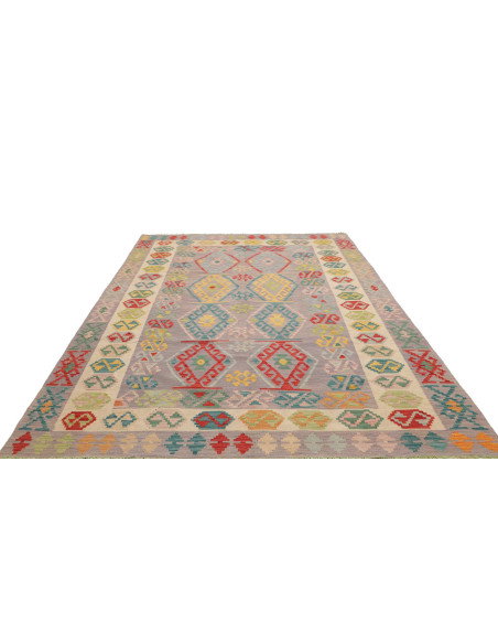 Rug Kilim Afghanistan 202x298 Lilac Gray Yellow