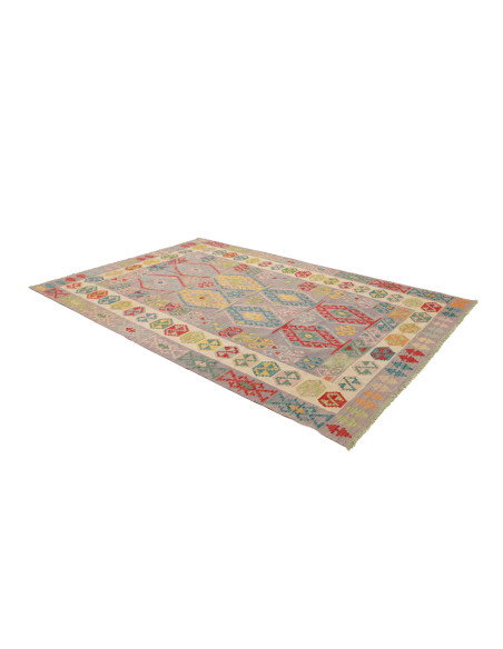 Rug Kilim Afghanistan 202x298 Lilac Gray Yellow