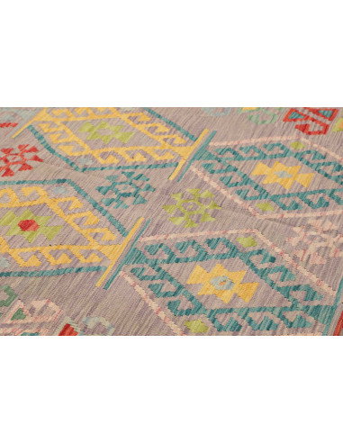 Tappeto Kilim Afghanistan 202x298 Grigio Lilla