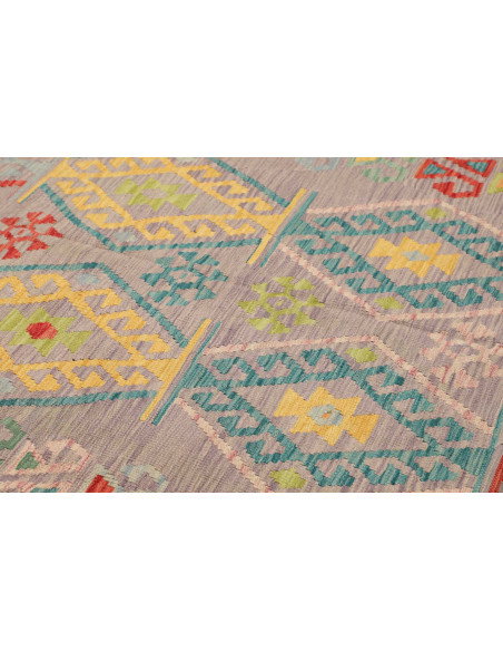 Tappeto Kilim Afghanistan 202x298 Grigio Lilla