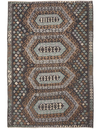 Rug Kilim Afghanistan 199x292 Dark Brown Charco
