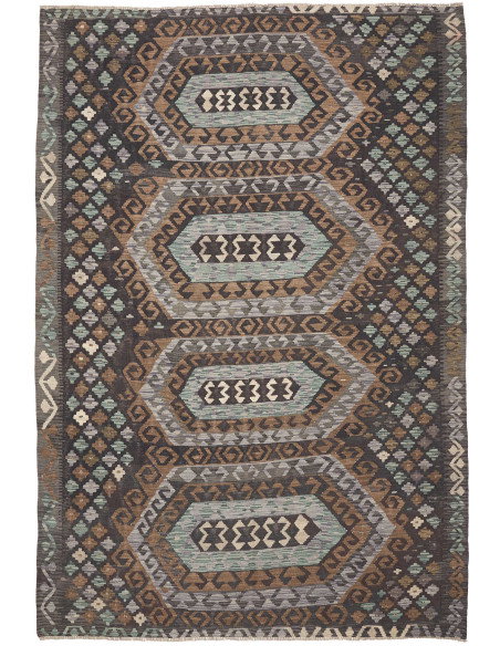 Tappeto Kilim Afghanistan 199x292 Marrone Scuro