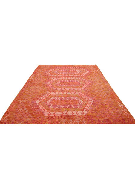 Rug Kilim Afghanistan 205x289 Orange Pink Cream