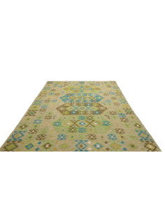 Tappeto Kilim Afghanistan 193x299 Verde Salvia 2