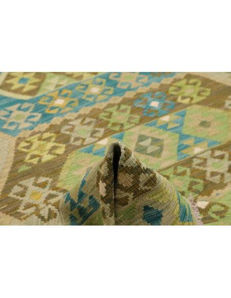 Tappeto Kilim Afghanistan 193x299 Verde Salvia