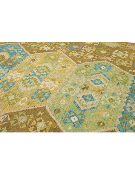 Rug Kilim Afghanistan 206x293 Earthy Brown Teal