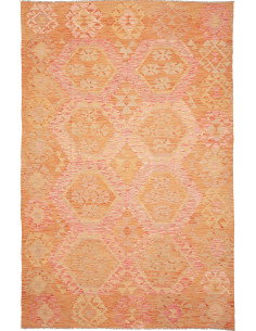 Rug Kilim Afghanistan 194x302 Orange Peach Crea