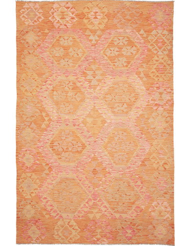 Tappeto Kilim Afghanistan 194x302 Arancio Pesca