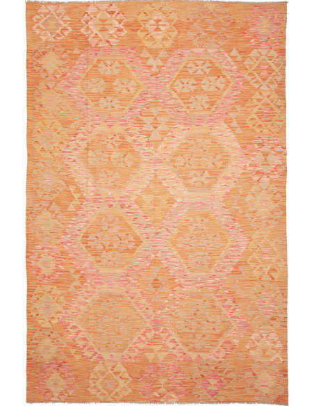 Rug Kilim Afghanistan 194x302 Orange Peach Crea