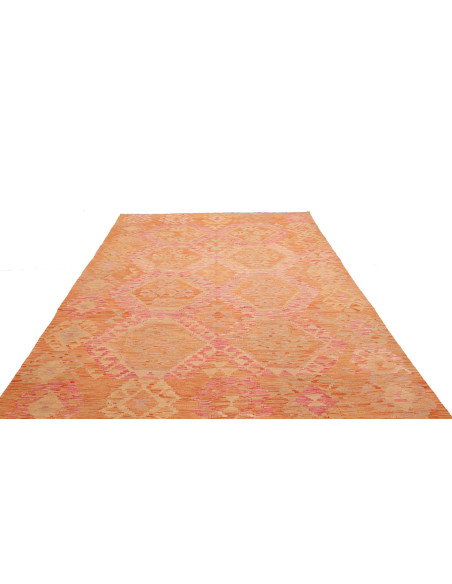 Rug Kilim Afghanistan 194x302 Orange Peach Crea