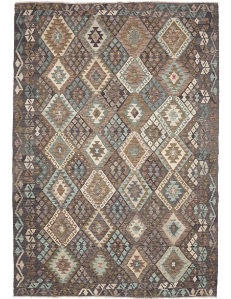 Tappeto Kilim Afghanistan 205x290 Marrone Beige