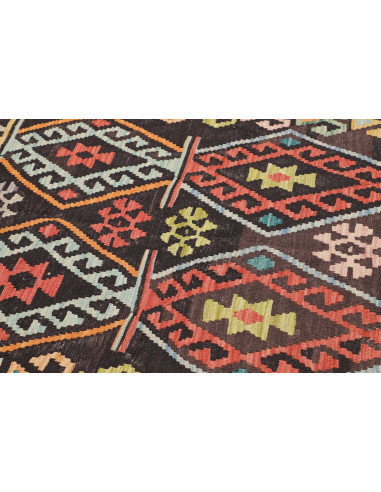 Rug Kilim Afghanistan 205x305 Black Cream Multi