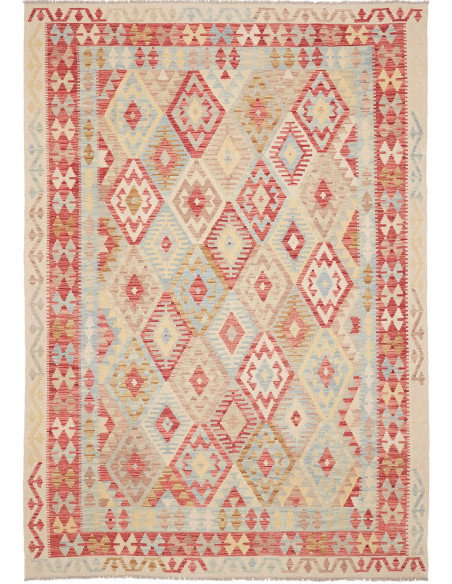 Rug Kilim Afghanistan 200x287 Red Blue Cream Ye