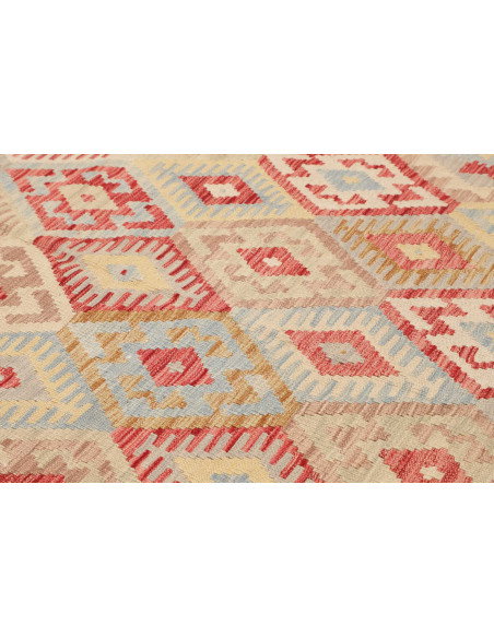 Tappeto Kilim Afghanistan 200x287 Rosso Blu Cre