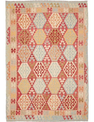 Tappeto Kilim Afghanistan 203x294 Rosso Mattone