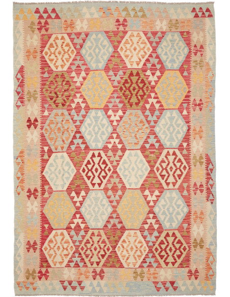 Rug Kilim Afghanistan 203x294 Brick Red Light B